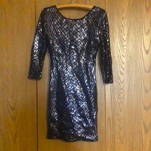 Black Sequined Midnight Doll Party Dress, Size Medium. Never worn.